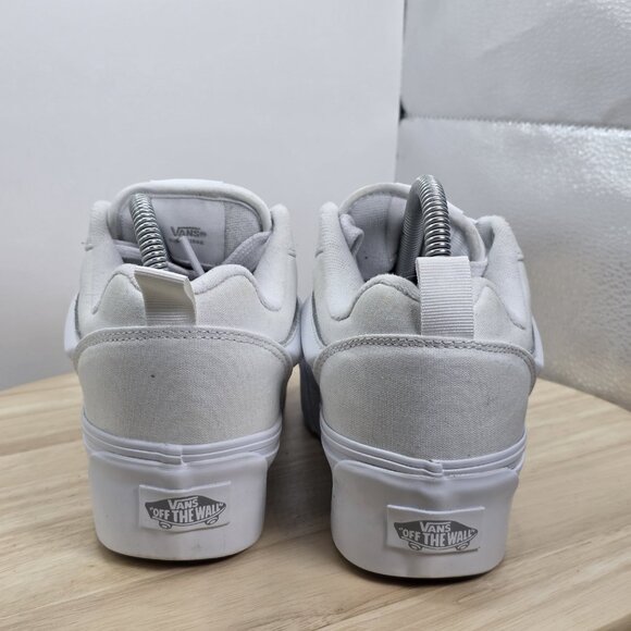 Womens Size 8.5-Vans Knu School Stack Skate Platform White Shoes Sneakers 721356 - Picture 6 of 8